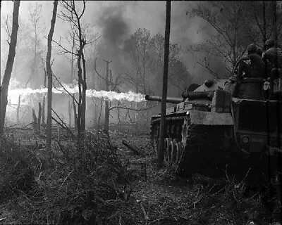 Flame Thrower Tank In Action Near Quang Ngai Province 8x10 Vietnam War Photo 163 • $7.43