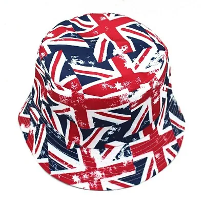 Union Jack Unisex Reversible Bucket Hat British Flag Women & Men UK Stock • £6.85