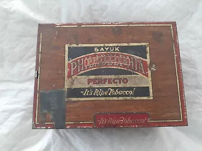  Vintage Bayuk Philadelphia Phillies Perfecto  Metal Tobacco Cigar Box Tin Colle • $10