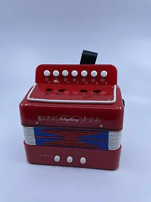 Vintage SCHYLLING Little RED ACCORDION Childs Size Mini Accordian WORKS G2 • $13.95