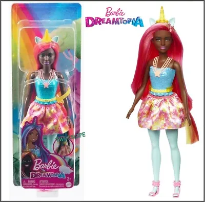 Barbie Dreamtopia Fashion Doll Black Unicorn With Horn & Clip On Long Pony Tail • £7.99