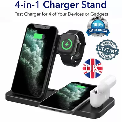 £23.99 • Buy 4 In 1 Charging Dock Phone Charger Stand For IPhone / Apple Watch Series Station