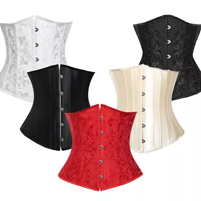 £12.79 • Buy Women Satin Gothic Bustier Top Lingerie Waist Training Underbust Boned Corsets