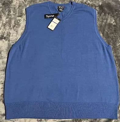 Alexander Julian Colours Tight Knit Sweater Vest Mens XXL Blue 100% Cotton NWT • $24.50