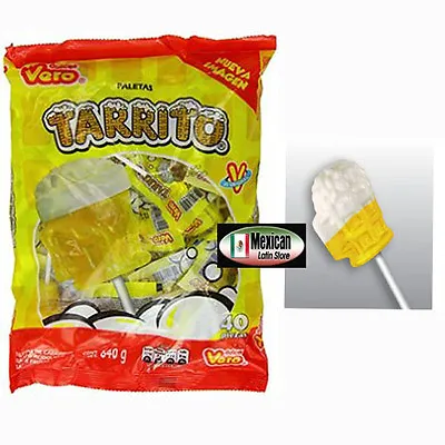 Vero Tarrito Lollipops 40-pcs Fruit Flavored Acidulated Hard Candy Mexican Candy • $13.99