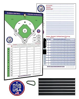 Premium Coacher Magnetic Baseball Softball Line-Up Board - Made In The USA • $23.98