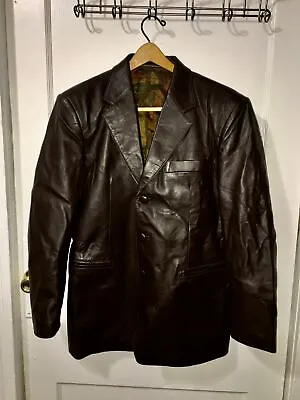 Mr. Hong’s Men’s Brown Leather Jacket Measurements In The Description Below • $40