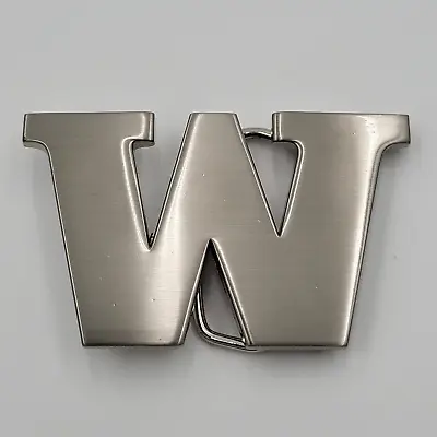 W Initial Brushed Chrome Belt Buckle 2 3/4   X 2  Up To 1 1/4  Belt • $7.50