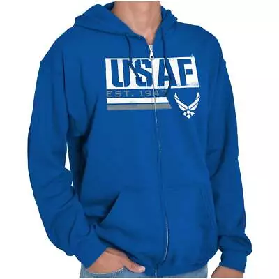 USAF EST 1947 Air Force Military Pilot Wing Adult Zip Hoodie Jacket Sweatshirt • $34.99