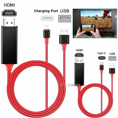 1080 HDMI Mirroring AV Cable Phone To TV HDTV Adapter For IPhone IPad Samsung LG • $11.79