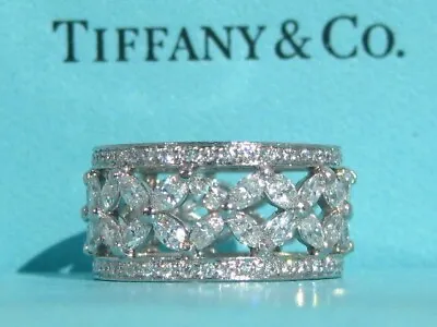 Tiffany & Co. Victoria 2.34ctw Diamond Platinum Eternity Band Ring 6.5 Papers • $15495