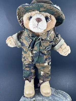 11” Bear Forces Of America Female Marine Teddy Bear Plush Stuffed Animal 1989 • $14.99