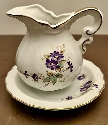 Lefton Pitcher And Bowl With Purple Flowers • $15
