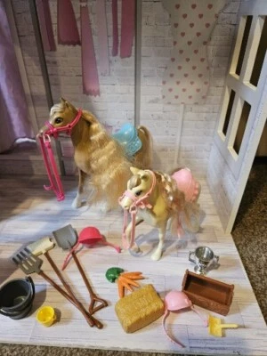 £15.99 • Buy Barbie Horse Riding Sisters Bundle Stacie & Chelsea Pony Set With Accessories