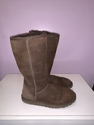 Ugg Classic Tall Brown Suede Boots Womens Size 8M Eu Size 39 • $40
