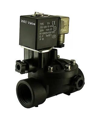 $79.99 • Buy 1  Inch Electric Plastic Manual Override Air Gas Water Solenoid Valve NC 110V AC