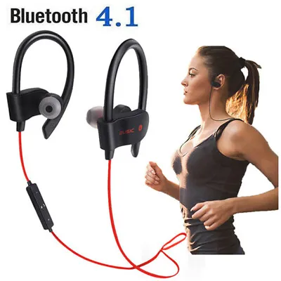 Wireless Bluetooth Headphones Neckband Headset Earphone With Mic Ear Hook Sports • $7.54
