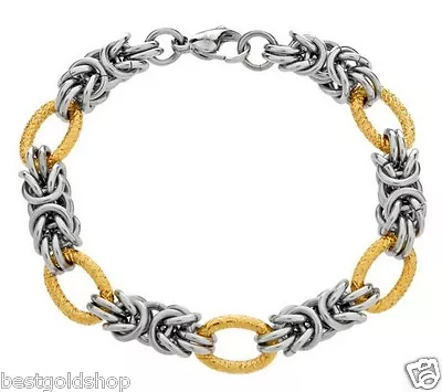 Bold Round Byzantine Bracelet Stainless Steel By Design QVC J276310 FREE SHIP • $23.80