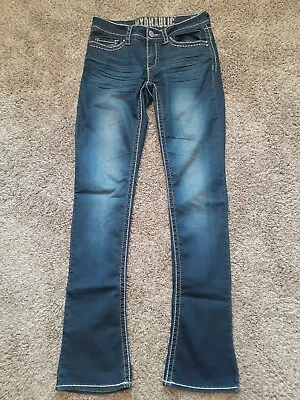 $15.90 • Buy Hydraulic Women’s Lola Micro Boot Sz 3/4 (28x32) Jeans  Dark Wash Flap Pockets