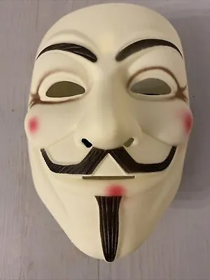 V For Vendetta Hard Plastic Off White/cream Dress Up Mask W/strap Mask (new) • $9