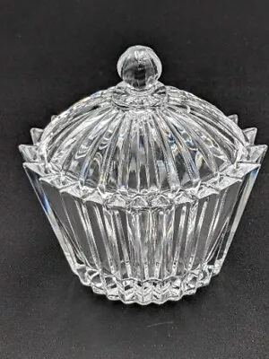 Mikasa Crystal Diamond Fire Trinket Box Or Candy Nut Dish Sugar Bowl • $10