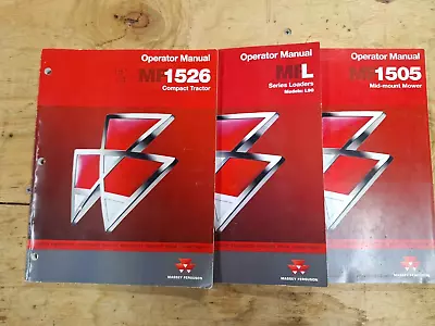 Massey Ferguson 1526 Tractor 90 Loader And 60 Mower Owners Manuals Complete Set • $30