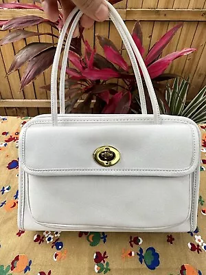 COACH Vintage Bonnie Cashin White Leather Mini Safari Tote • $925