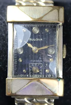 Bulova 7AP 17j Gold Filled Watch W/ Black Dial - Vintage - Runs • $99.99