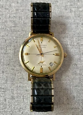 Longines Automatic Cal 431 Ultra-Chron Men's Watch White Dial Rare Vintage • $350