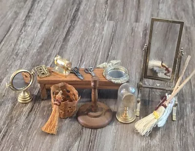 Vintage Miniature Dollhouse Accessories & Decor Lot Of 14 Pieces Mirrors Clock • $19.99