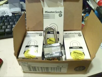 6 Master Lock 1Kalf Padlock Keyed Alike Long Shackle Rectangular Steel Body • $50