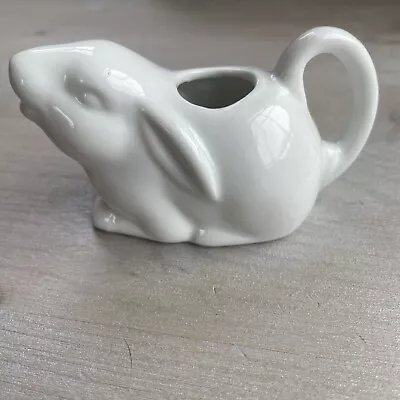 Vintage Small Ceramic Bunny Rabbit White Creamer • $5