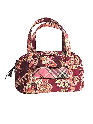 Vera Bradley Americana Purse Bowler Hand Bag Red Paisley Retired Cottage Core Sm • $24.26