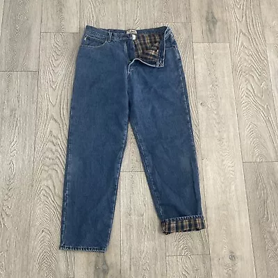 LL Bean Jeans Adult (Tag 36x34) Fleece Lined Relaxed Fit Denim 36x32 Measure • $25
