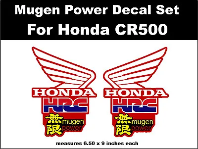 Mugen Style Honda CR125 CR250 CR500 Motorcycle Tank / Shroud Decal Set 1 • $19.99