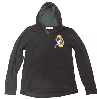Green Bay Packers Mitchell & Ness Throwback Gray Hoodie Medium Size M Old Logo • $25