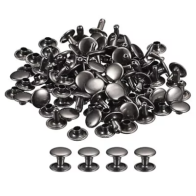 100 Sets Leather Rivets 12x10mm Double Cap Rivets Gun-black • $20.57