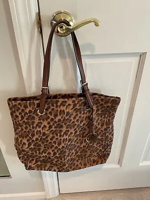 Michael Michael Kors Animal Print Coated Canvas Leather Straps Large Tote Bag • $89