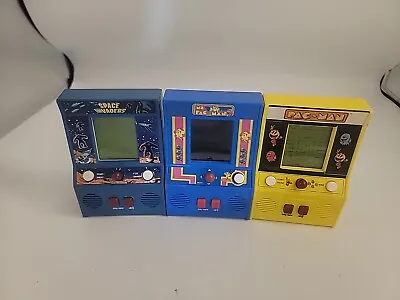 Lot Of 3 Mini Arcade - Pac-Man Space Invaders Ms Pac-Man Bandi Namco TESTED • $22.37