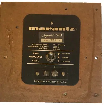 Vintage MARANTZ IMPERIAL 5G CROSSOVER & TWEETER CONTROL • $7.95