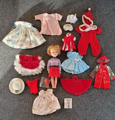 Penny Brite Delux Reading Doll A-9 1963 11 Outfits Hat Shoes Raincoat Dresses • $46.95