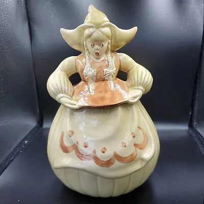 Vintage Red Wi G Pottery Handpainted  Katrina Dutchgirl  Cookie Jar 1940s • $74