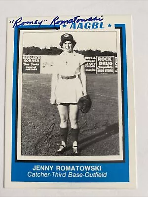 Jenny “Romey” Romatowski 1988 Fritsch AAGPBL #53 Autographed Card Died 2014 • $40