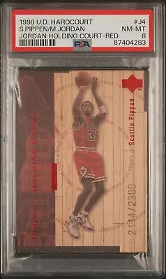 Scottie Pippen Michael Jordan 98 UD Hardcourt Red 2114/2300 PSA NM-MT 8 Bulls • $99.99