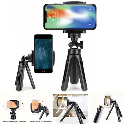 £6.45 • Buy Universal Tripod Stand Grip Mini Mobile Phones Holder For IPhone Camera Samsung