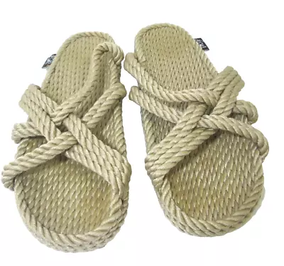 Nomadic State Of Mind Womens 7-7.5 Slip On Beige Rope Sandals • $18.50