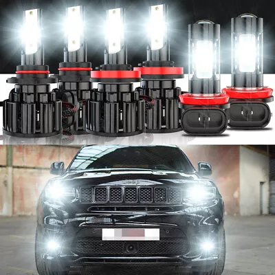 For Jeep Grand Cherokee 2014-2018 Combo 6x 2Side 6000K LED Headlight + Fog Bulbs • $45.49