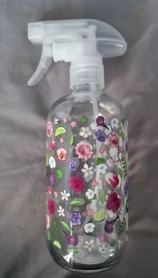 Beautiful Floral Refillable Glass Spray Bottle Eco Cleaning Zoflora NEW • £12