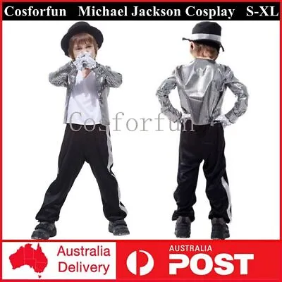 Kids Boys Michael Jackson Costume Superstar Pop Star 1980s Dancer Child Outfits • $23.70