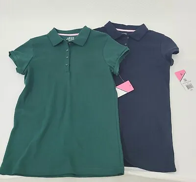 Izod Shirt Girls Large 14 16 School Approved Uniform Lot Of 2  Blue Green NWT • $11